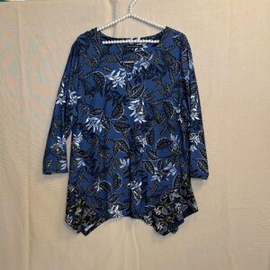 Zac & Rachel Navy Floral Blouse